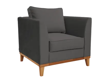 CASANOVA - 1, křeslo, přírodní dub, čalouněné, lak, látka tmavě šedá